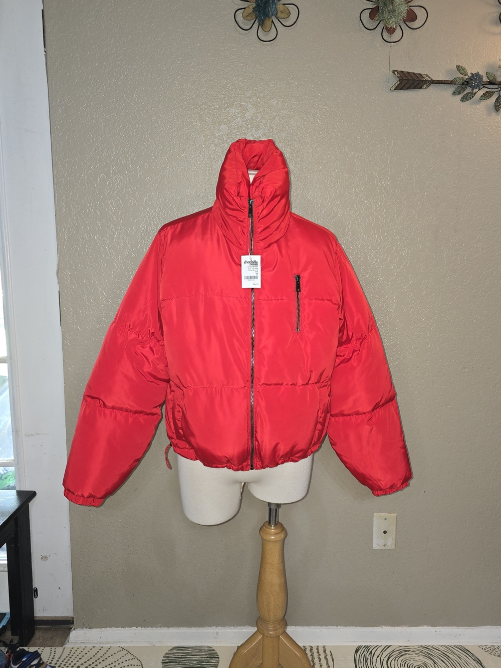 Charlotte Russe Bright Red Puffer Jacket
